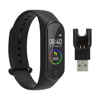 M4 스마트 시계 스마트 팔찌 IP65 방수 시계 혈압 심장 박동 모니터 피트니스 트래커 스마트 스포츠 팔찌