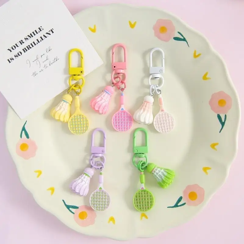 Simulation Badminton Racket Keychain Fashion Creative Design 1Pcs Personality Key Holder for Purse Charm Daily Use