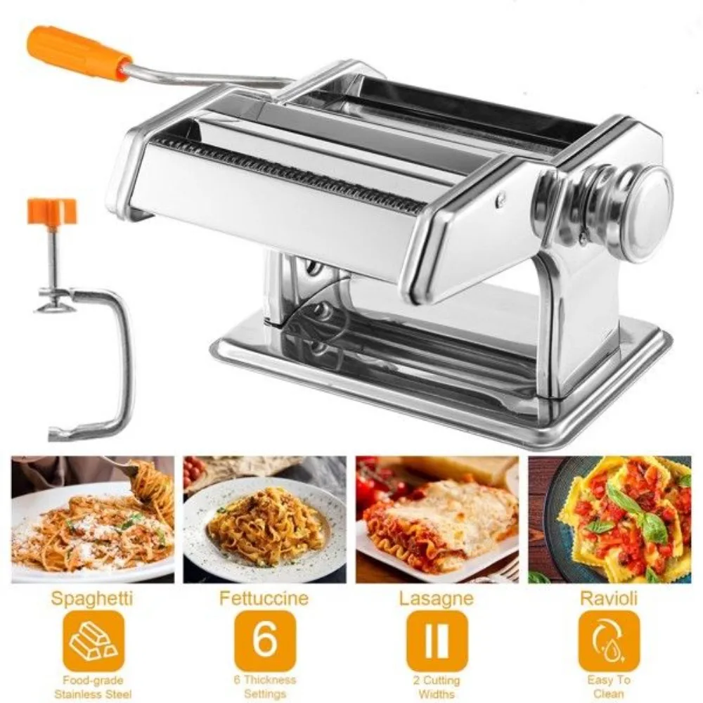 

180 Roller Pasta Maker, 9 Adjustable Thickness Settings 2-in-1 Noodles Maker with Rollers and Cutter, Pasta Maker Machine