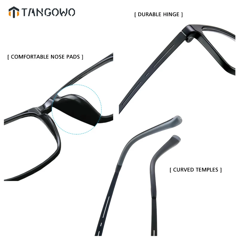 TANGOWO Plus Reading Glasses Man Style Big Face Square Photochromic Intelligent Progressive Multifocal Lenses to Read Women Lens