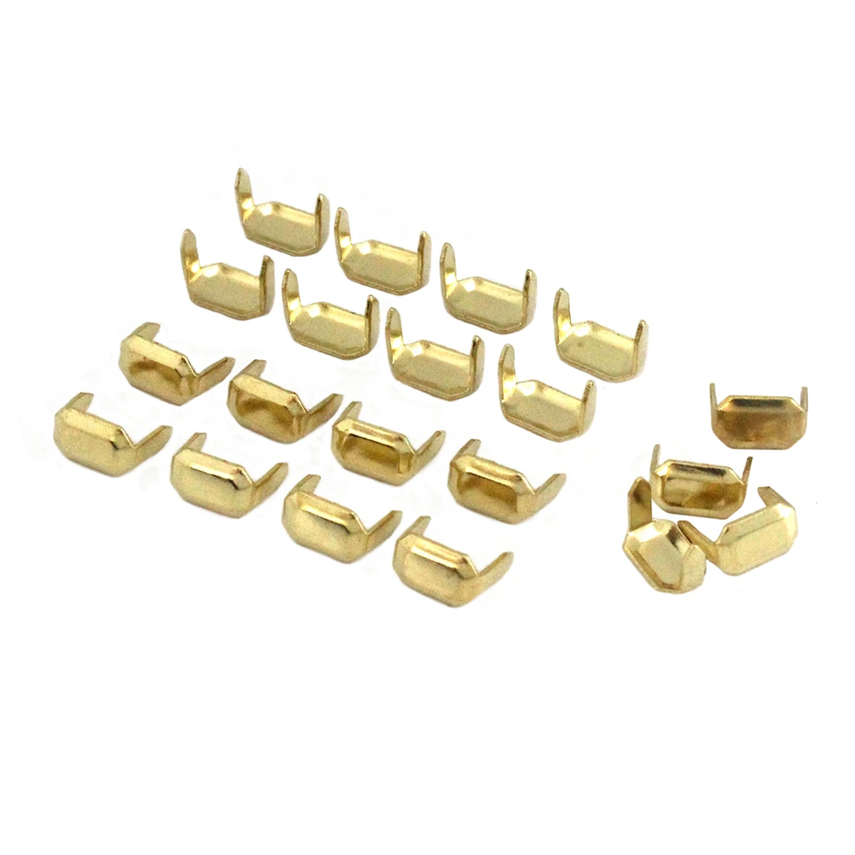 200 pcs Brass Leather Staples Two Prong For DIY Belt Loops Keeper Connect Craft Fastener Hardware Accessories