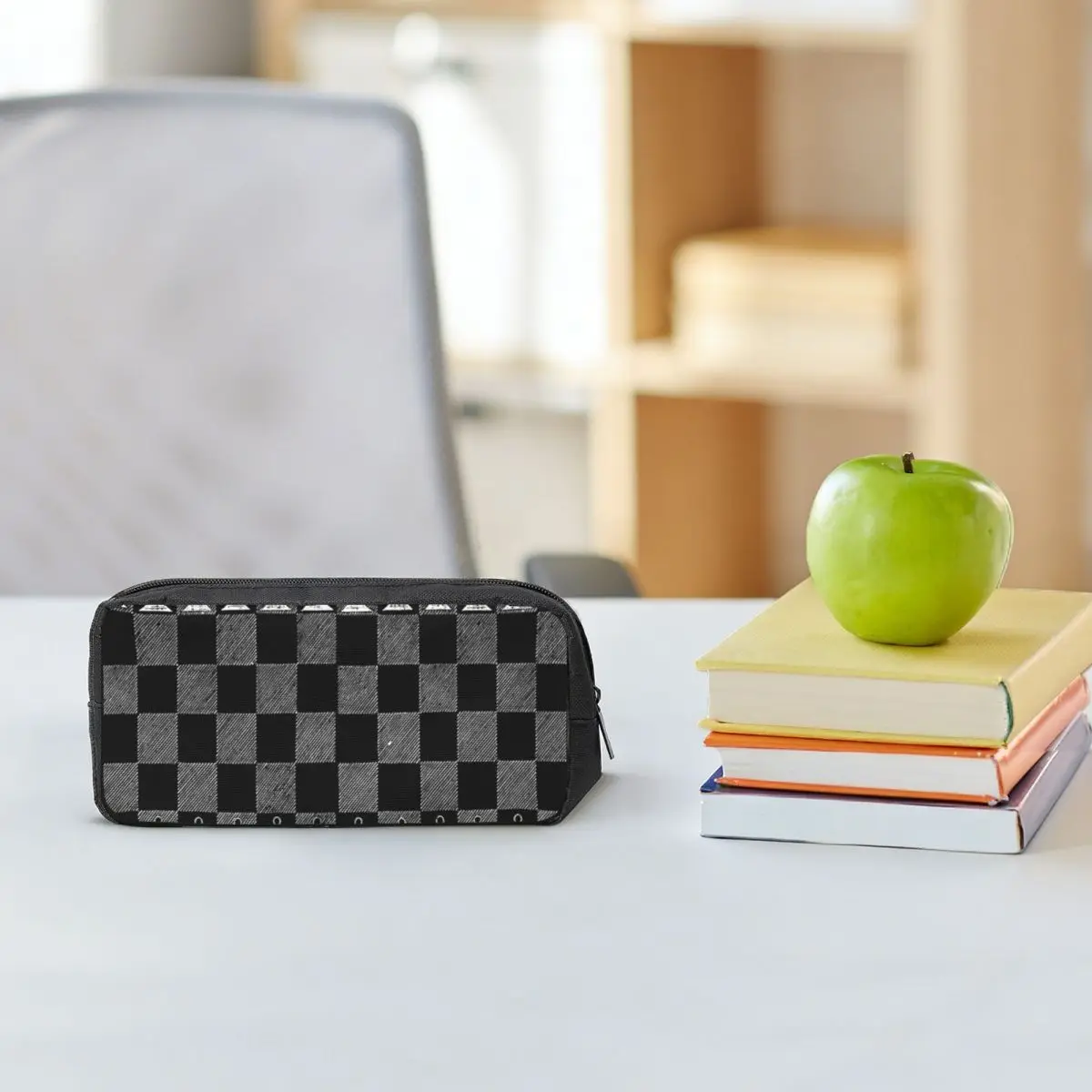 

Черно-белые пеналы для школьников с шахматным дизайном, большая сумка для ручек, пенал-органайзер, держатель для ручек