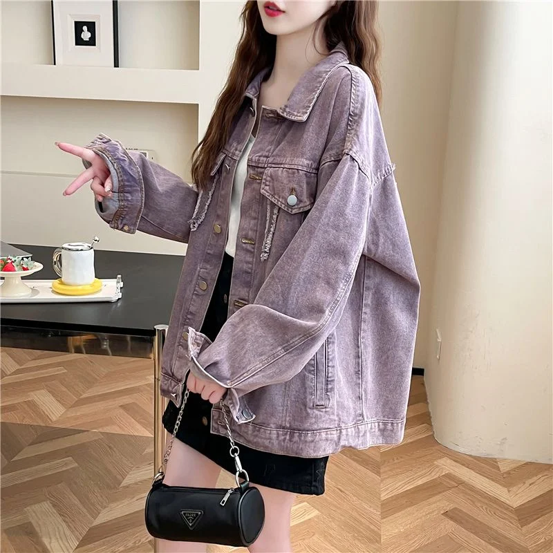 High-quality Denim Women's 2026new Spring Autumn Cowboy Coat Design Sense Foreign Jeans Outcoat Ladies Lazy Wind Overcoat