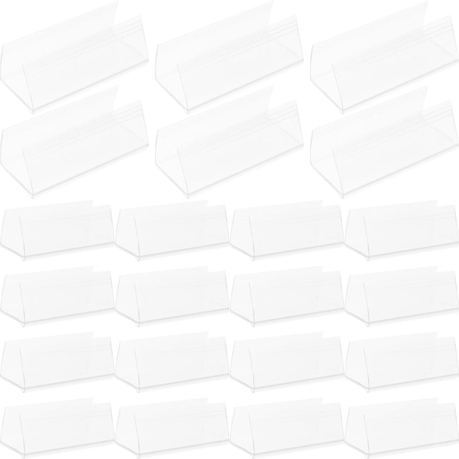 

50Pcs Transparent Label Holders for Storage Bins Shelf Sign Holder Clip on Price Tag Display for Metro Shelving and Rack Use