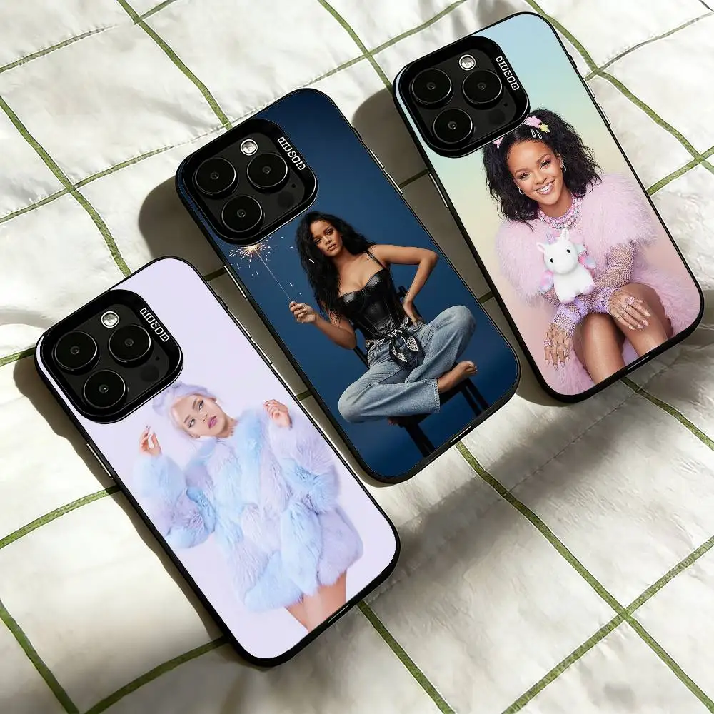 

S-Singer R-Rihannas Phone Case For iPhone 17,16,15,14,13,12,11 Plus,Pro Max,XS,Colorful Silver Phone case Funda Cover