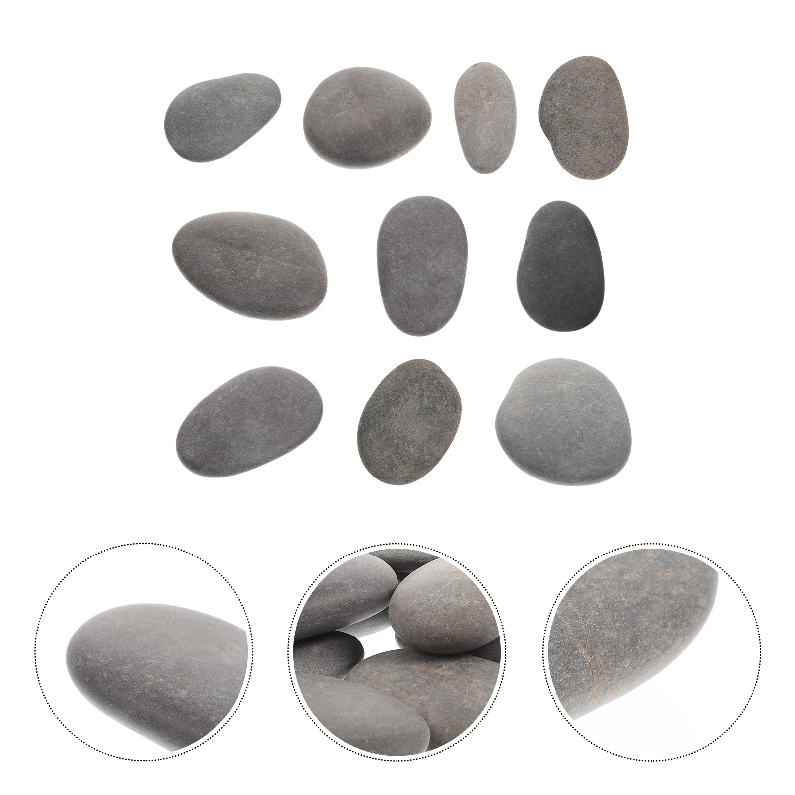 10pcs Painted Stones Smooth Polished Rocks for Kids Craft 5 7cm Black Easy Grasp Color Multipurpose Bedroom Decor Drawing