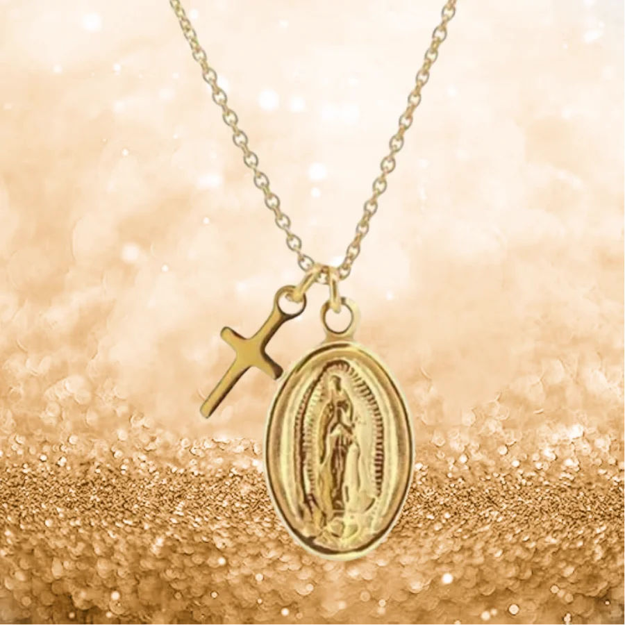 Fashion Madonna Cross Necklace as a holiday religious jewelry gift for mothers wives and friends vintage pendants