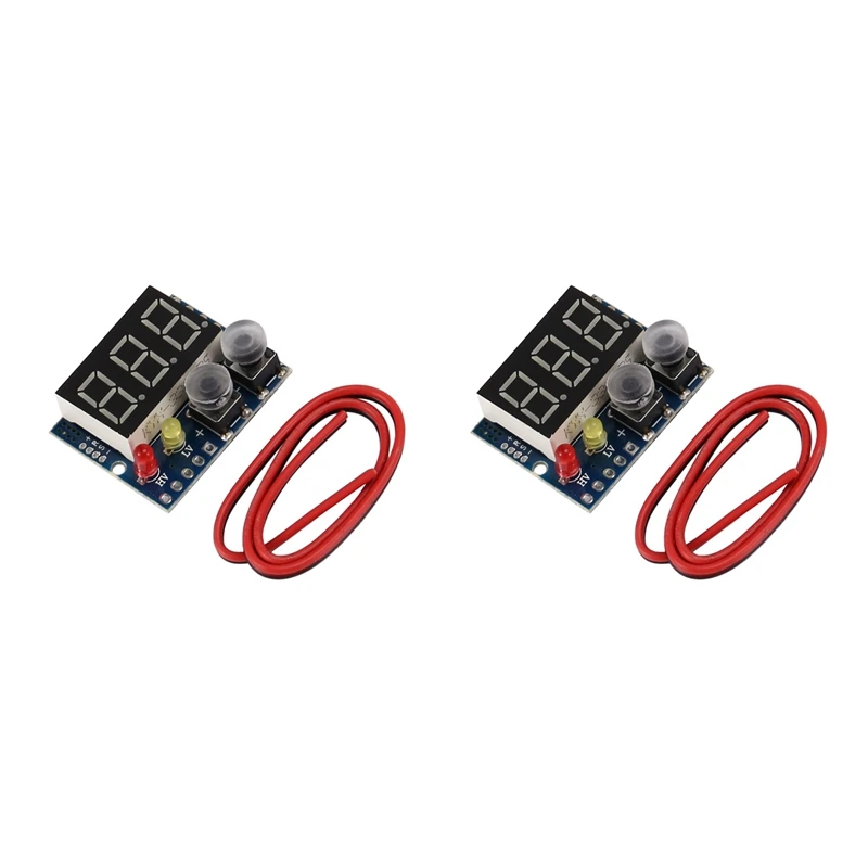 2X DC 0-100V LED Digital Voltmeter Buzzer Alarm Battery Indicator 5V 12V 24V Voltage Meter Tester Over Charge Monitor