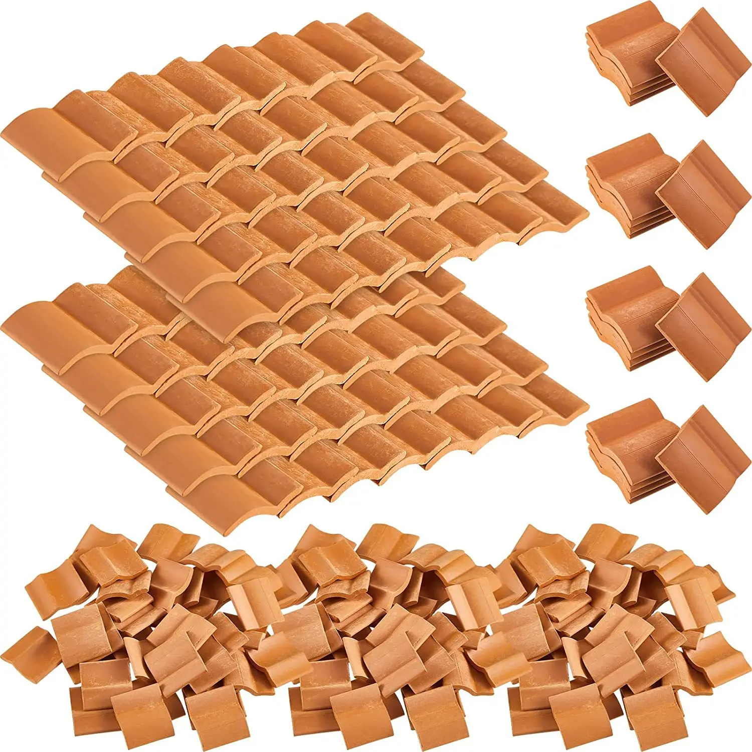 20pcs 1:16 Scale Dollhouse Mini Model Bricks, Mini Bricks and Tiles Playhouse Doll House Diy Mini Building Accessory Ornament