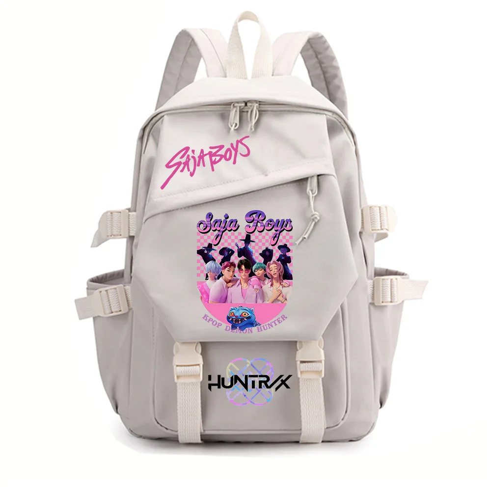 Huntrix saja meninos cosplay mochilas rumi zoey mira estudantes mochila anime filme mochila traje de halloween acessórios presente