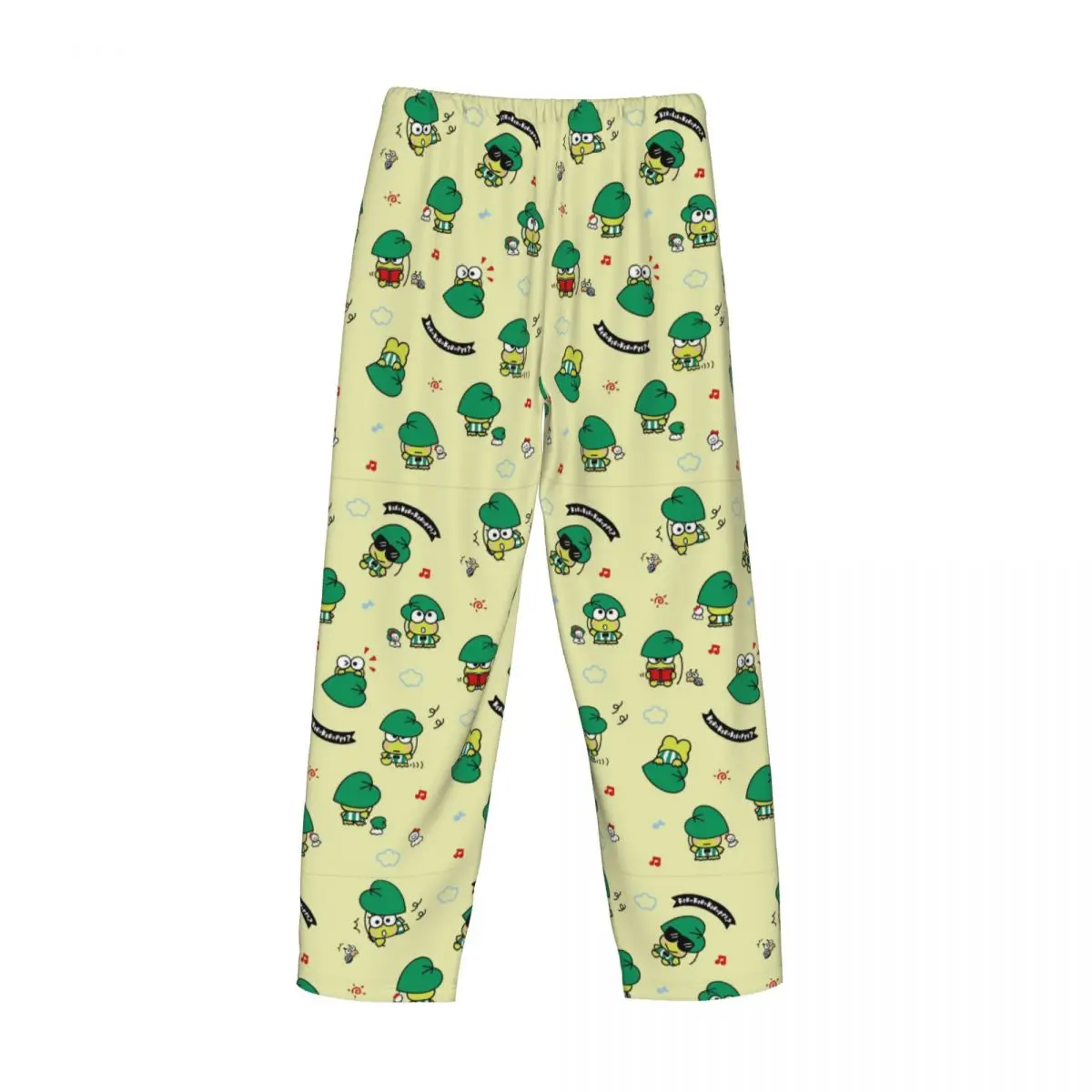 Pantalones de pijama Keroppi personalizados para hombre, ropa de dormir con estampado de dibujos animados de Anime, pantalones con bolsillos