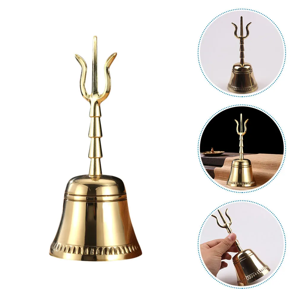 

Hand Buddhism Hand Exquisite Long Handle Portable Copper Bell For Temple Home Decorative Bell Craft Gift