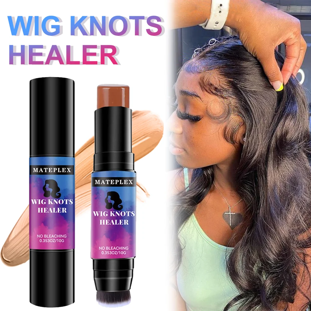 

Wig Knots Healer Waterproof Lace Tint Stick Hair Dye Stick With Brush Lace Grid Knots Concealer For Frontal Hairpiece Hairline