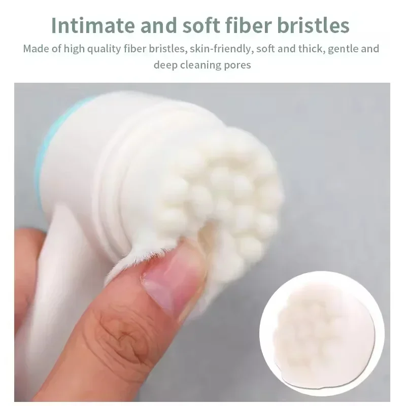 Brosse de massage de nettoyage manuel pour le visage, brosse de gommage du visage en silicone double face pour un nettoyage en profondeur des points noirs et des impuretés