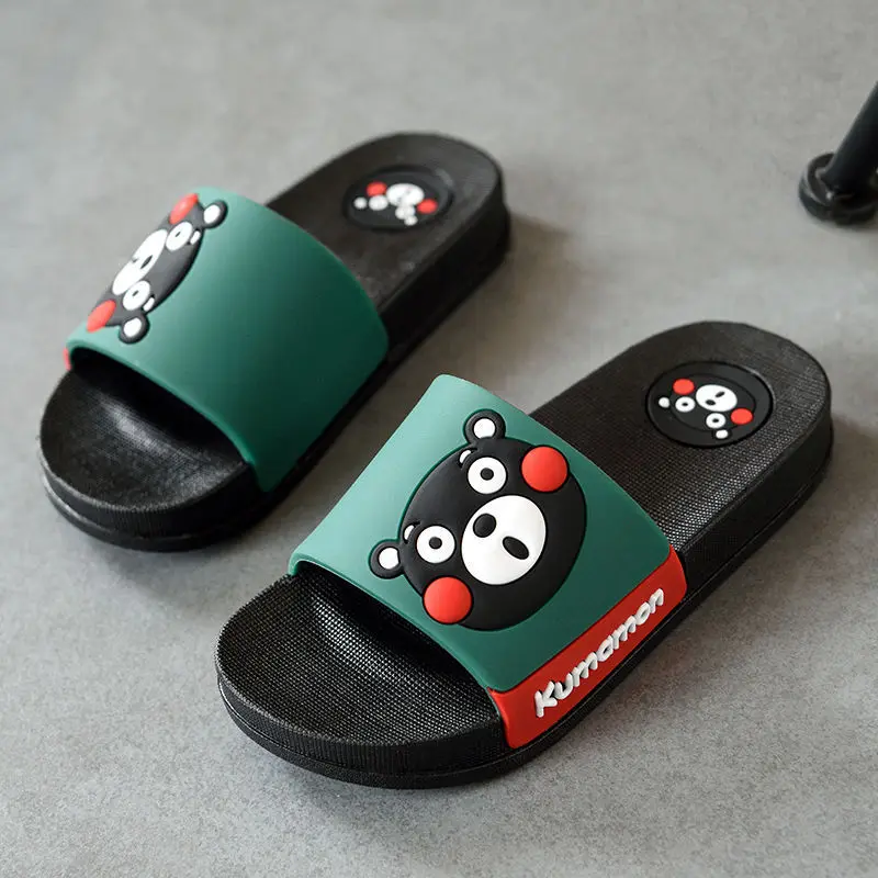 Verão arco kumamon sapatos chinelos moda feminina anti-derrapante casa de banho interior e exterior wear praia lazer