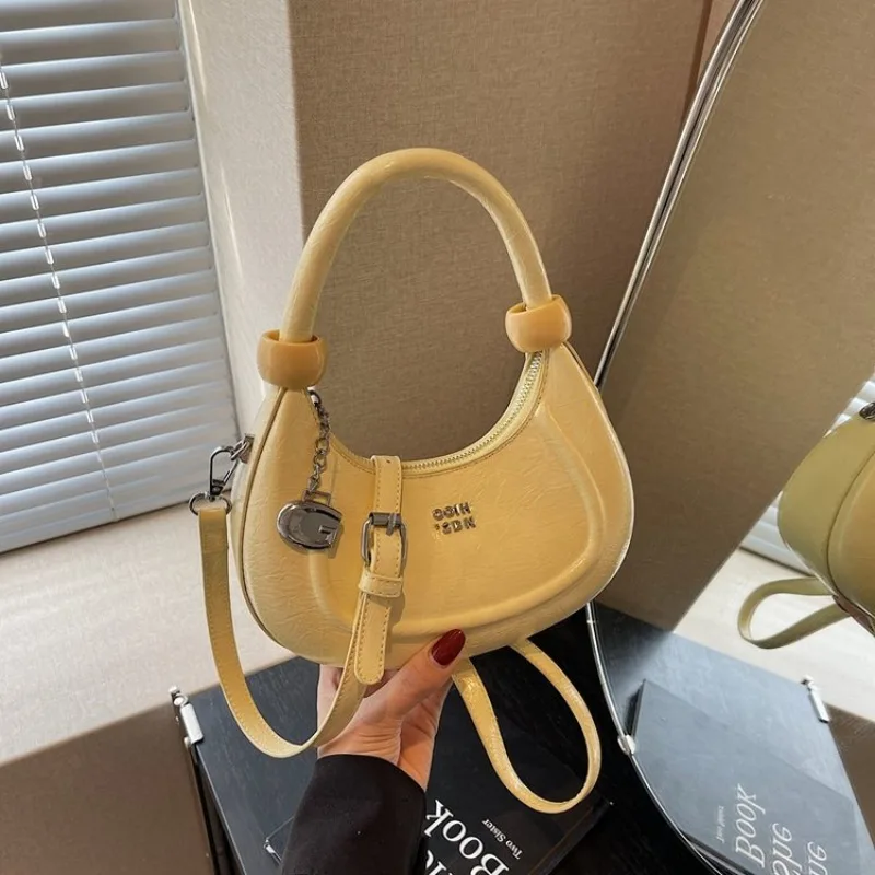 Fashionable Minimalist Diaper Bag Stylish Popular Vintage Leather Unique Solid Color Letter Logo Shoulder Bag