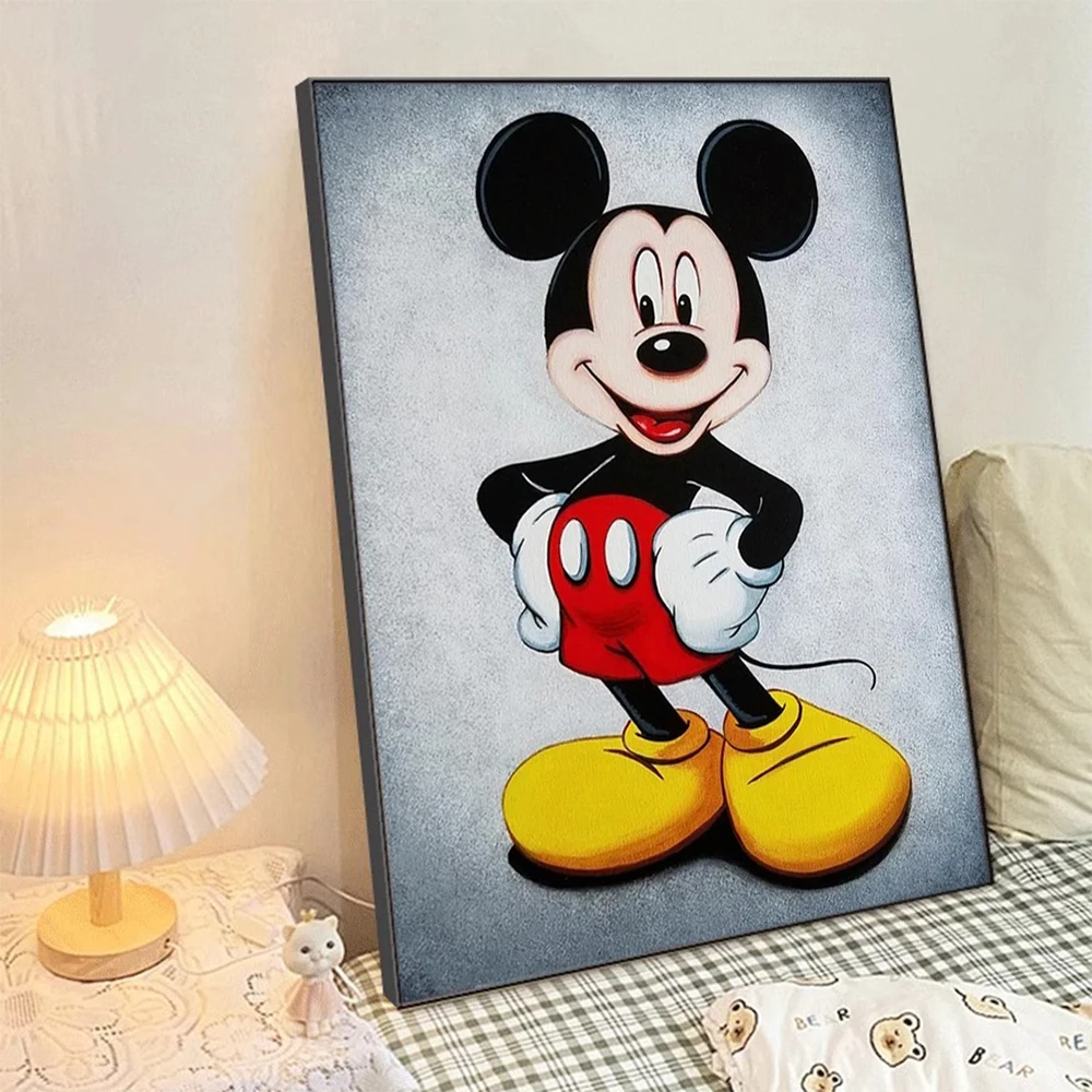 Disney Cartoon DIY 5D obraz diamentowy Mickey Mouse pełne wiertło haft obraz mozaika ze strasu ozdoby do dekoracji wnętrz