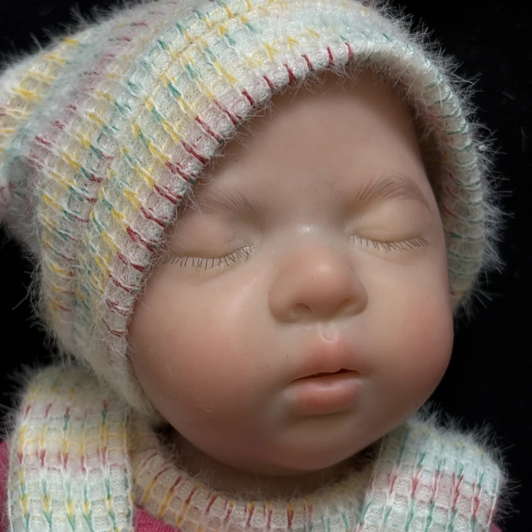 2 Zestawy Ubranek/13-calowa Lalka Reborn z Otwartymi Ustami Luna Soft Bebe Reborn z Silikonu, Dziewczynka z Malowaną Skórą, Ręcznie Robione Lalki Reborn z Silikonu