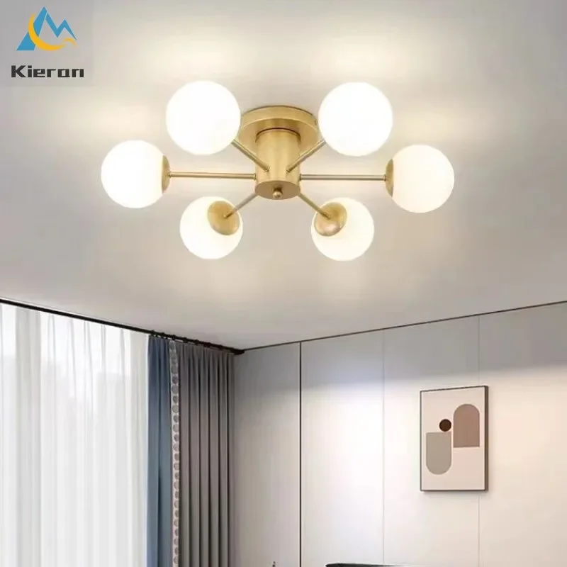 Nordic Modern Magic Bean Molecular LED Ceiling Lamp Restaurant Bedroom Study Ceiling Light Living Room Decor Glass Ceiling Lamps