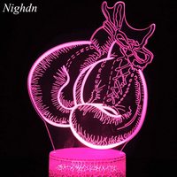 3D Boxing Gloves LED Illusion Lamp Night Light Lamp with USB Cable 16 Colors Decoration for Kids Bedroom Christmas Gift Birthday