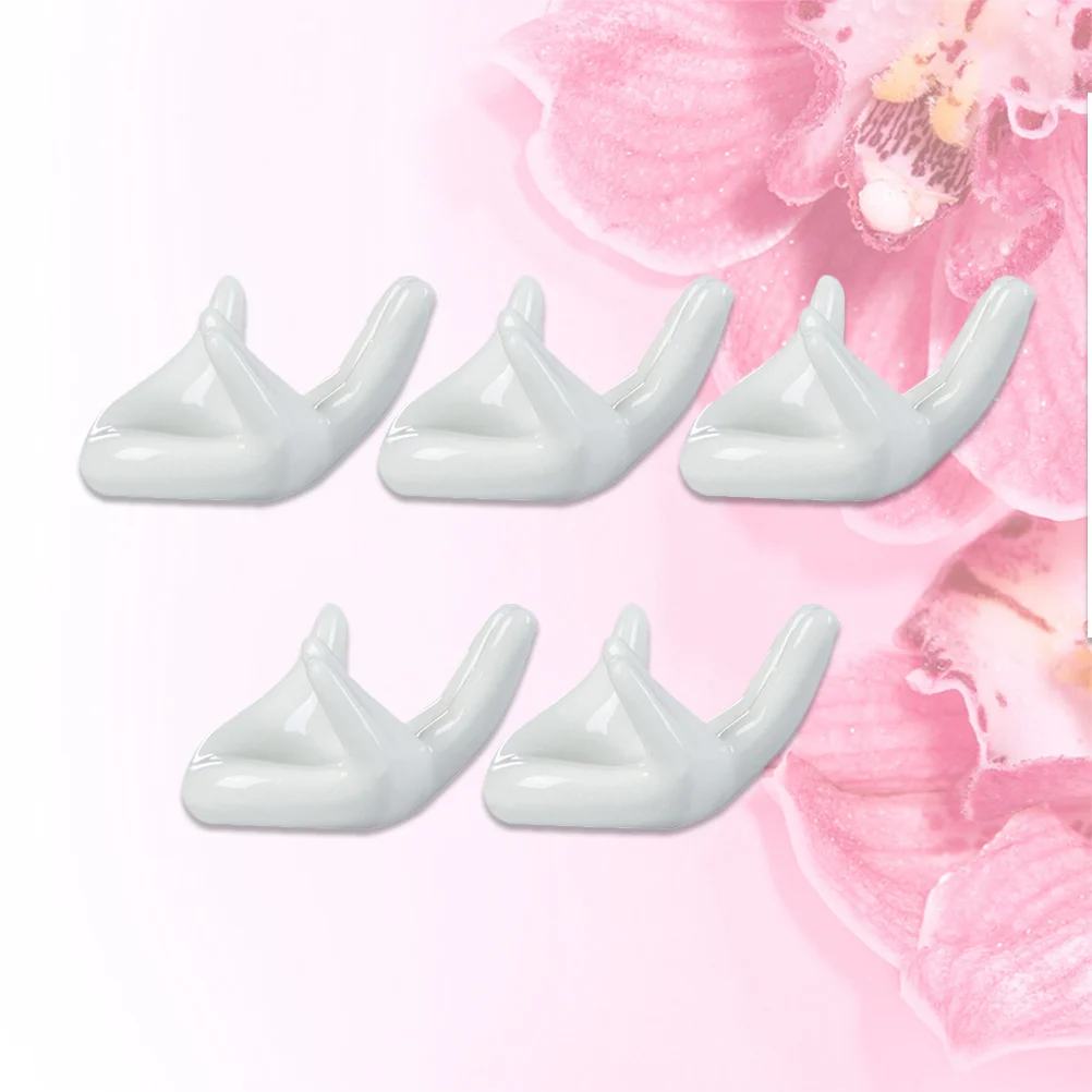 

5Pcs Ceramic Guanyin Hand Holder Tea Strainer Base for Ocarina Display Stand Music Lover Gift Home Library Decoration