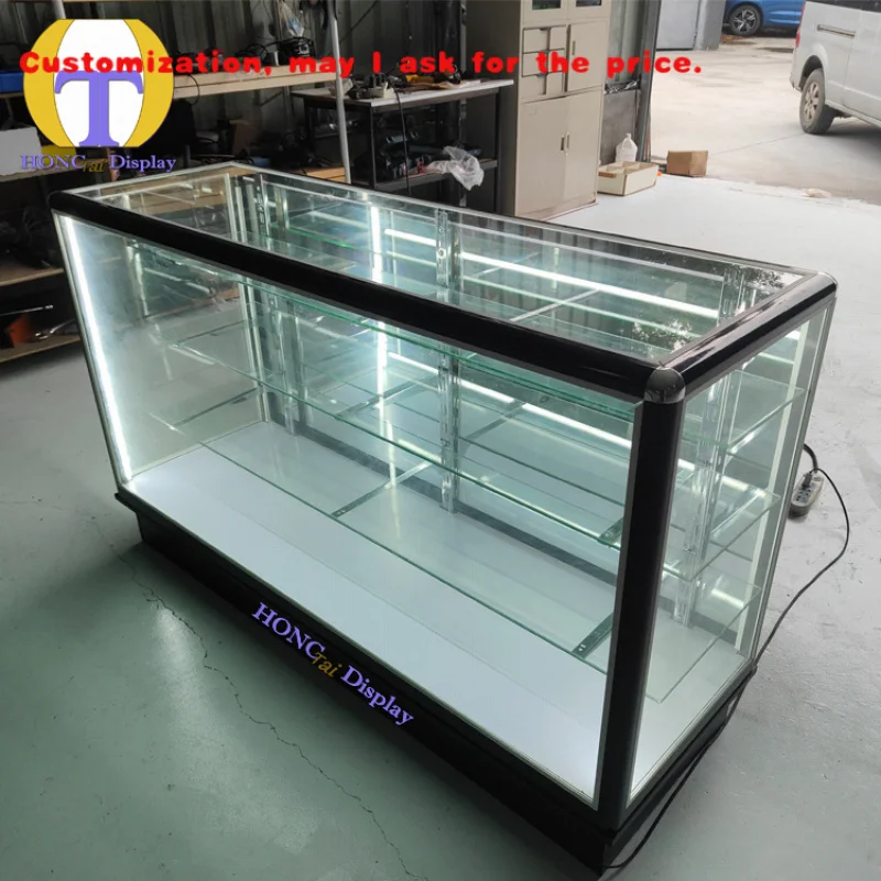 

custom.Supply Retail Shop Fixture LED Display Showcase Glass Mirror Cases