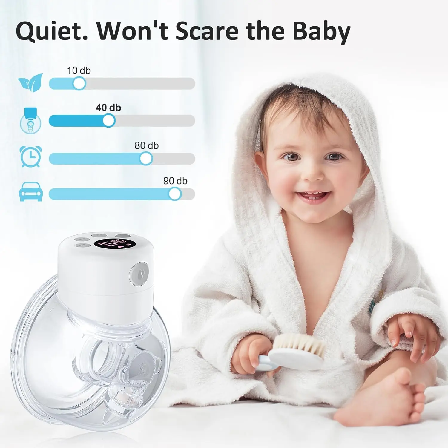 1PCS/2PCS Hands Free Breast Pump Wearable Electirc Portable with 2 Modes 9 Levels Portable Electric Pump 24mm Quiet & Leak-Proof
