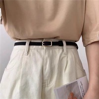 Fashion PU Leather Thin Belt For Women Waistband Ladies Dress Clothes Decorative Girdle Strap Female Metal Pin Buckle Jeans Belt