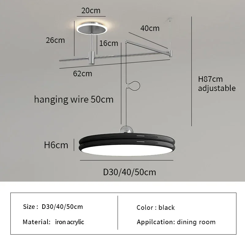 SaloEElaitte Nordische bewegliche LED Pendel leuchten moderne Minimalismus Esstische Küche Hängelampen Loft Schwinge Hängelampen 5
