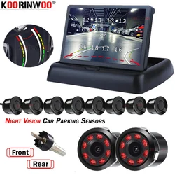 Koorinwoo Parktronic 8/6/4 Car Sensors Front + back Camera Parking sensors Distance No. LCD Monitor Buzzer System For Blind Area