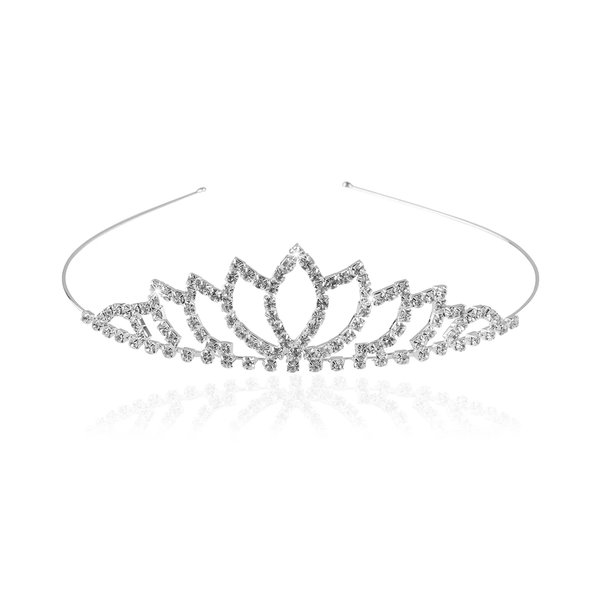

Silver Rhinestone Hairband Tiara Wedding Bridal Hair Clip Alloy Diamond Look 38Cm 14X2.8Cm For Women Kids Party Engagement Hair