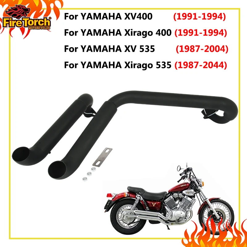 Sistema de escape completo para motocicletas Yamaha XV400 Virago 400 (1991-1994) y Yamaha XV535 Virago 535 (1987-2004)