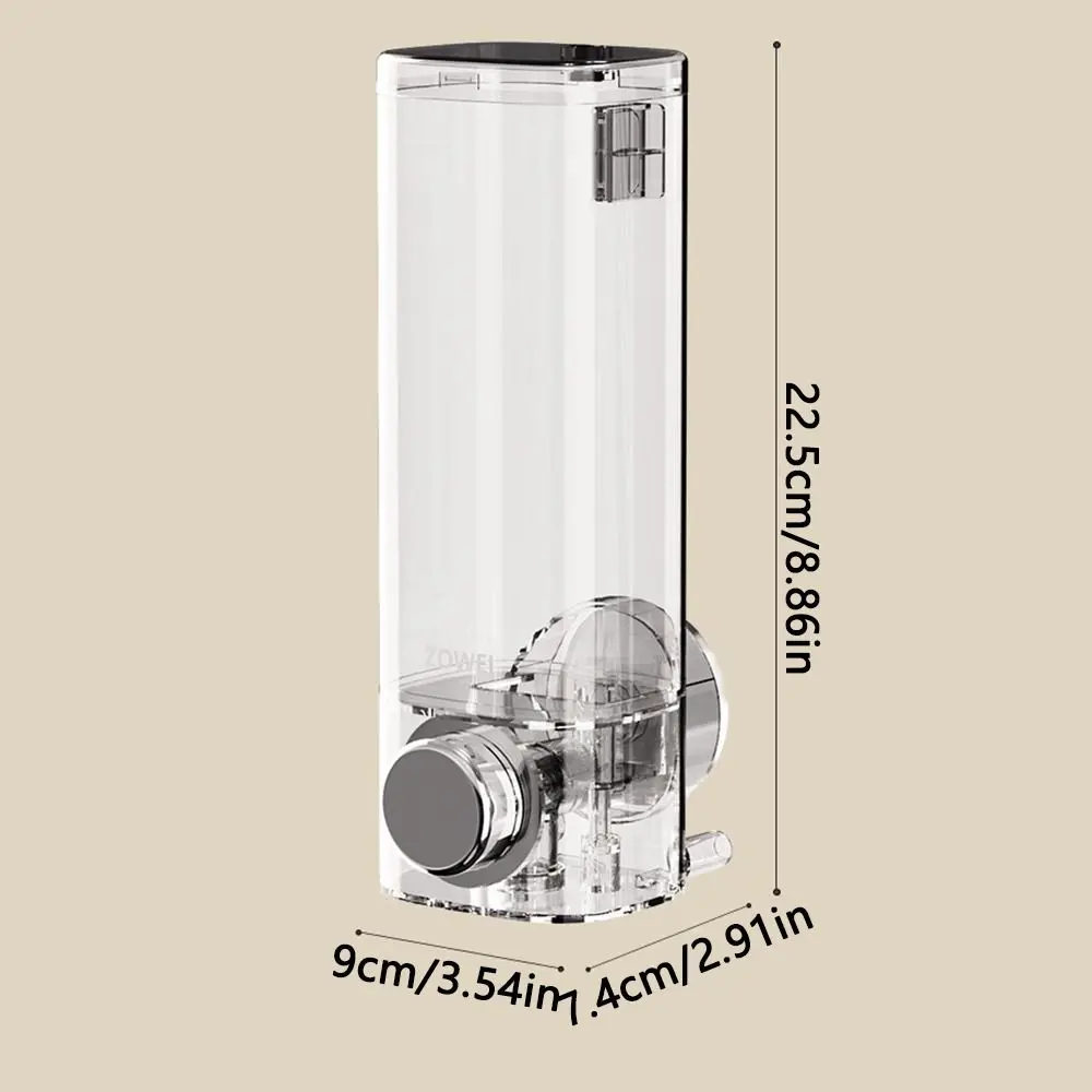 Suction Cup Wall-mounted Soap Dispenser Manual Press Transparent Refillable Soap Jar Large Capacity Easy To Install