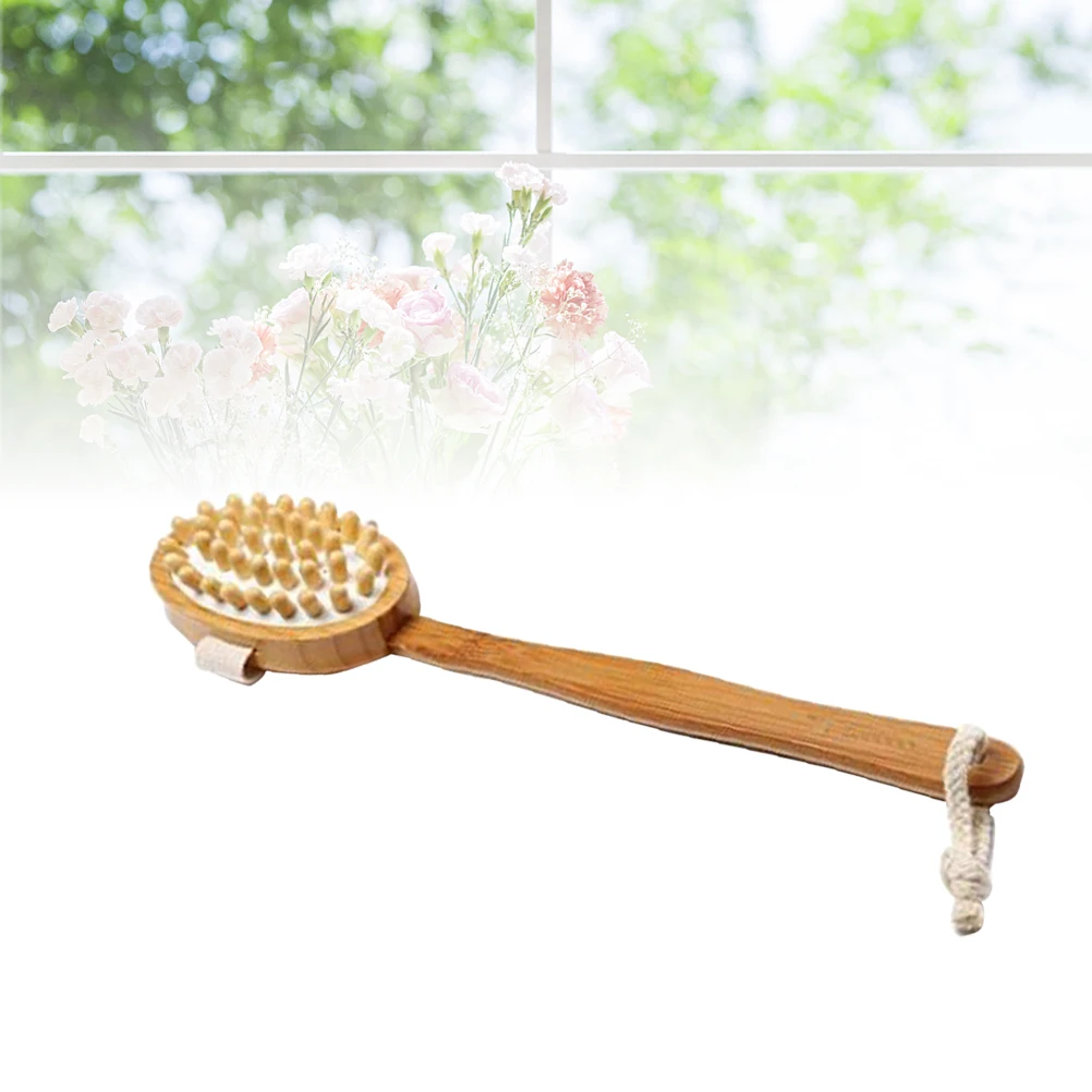 

Massager Brush Detachable H Exfoliating Dry Brushing Body Long Essential Oil Lymphatic Drainage Skin Rejuvenation Wooden Back