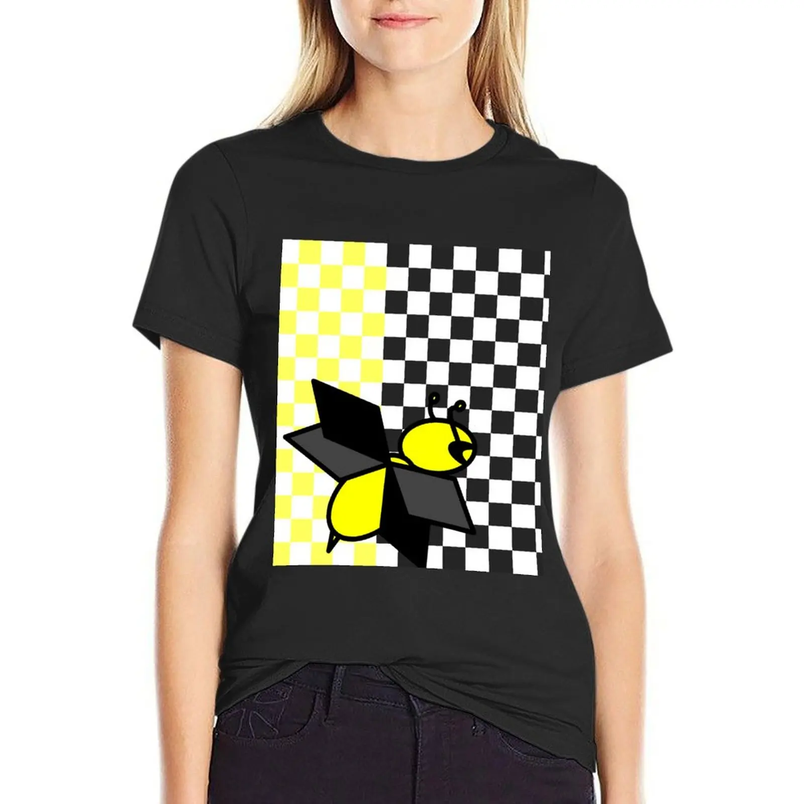 

Cappi Buggy Checkered Duo T-Shirt customs quick-drying kawaii clothes funny t shirts for Women