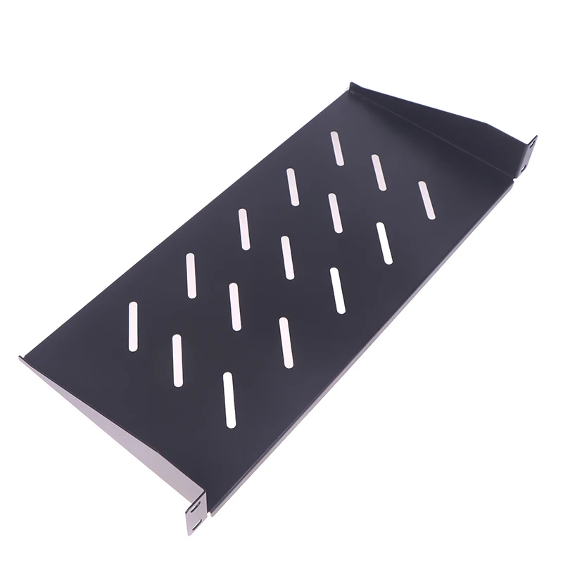 1U Server Rack Shelf, 482.6mm Width, 200/250/300mm Depth, 1.2mm Thickness, Fixed Mounting Tray with Ventilation