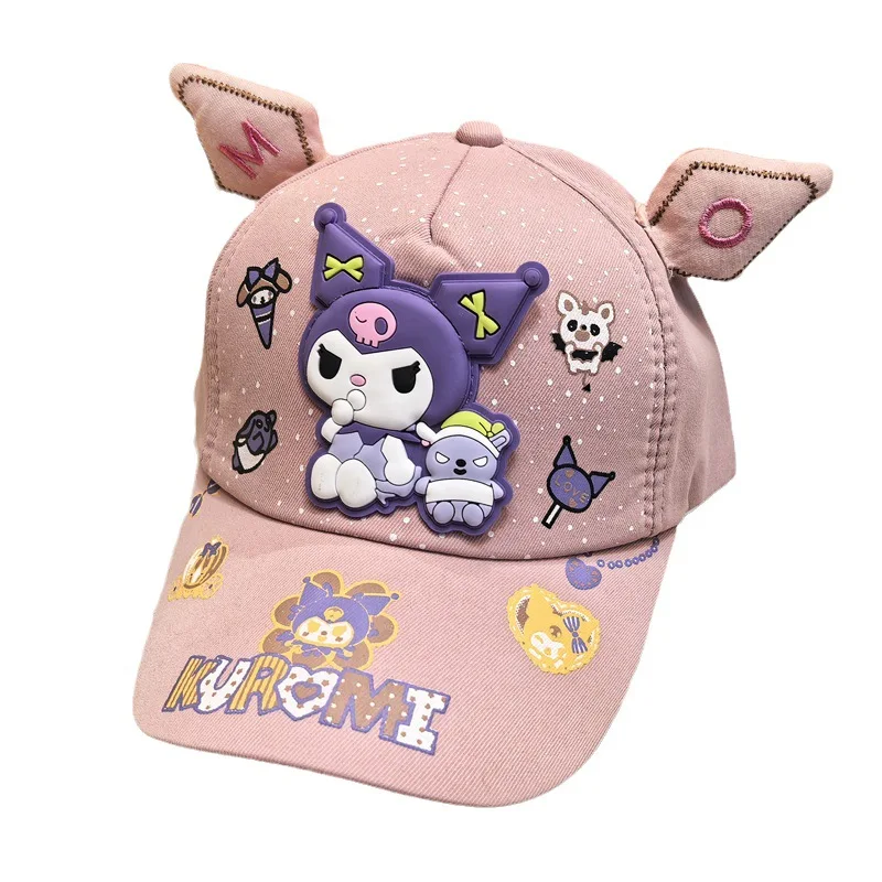 Miniso Sanrio Children's Baseball Cap Boys and Girls Cartoons Kulomi Baseball Cap Kids Sunscreen Hood