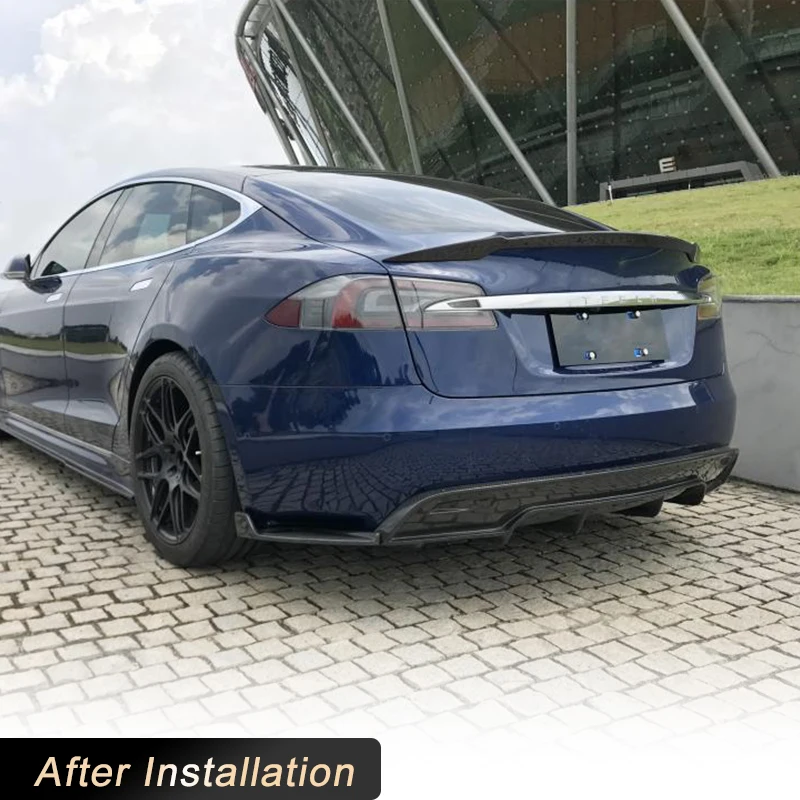 Full Carbon Fiber Car Rear Trunk Spoiler Wings for Tesla Model S Sedan 4-Door 2014-2023 Auto Racing Rear Spoiler Boot Wing Lip