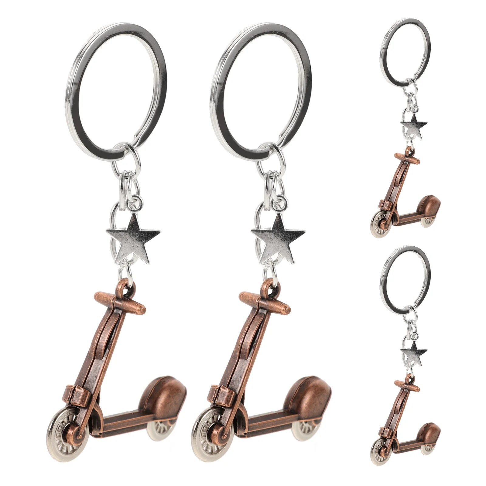 

4pcs Hanging Scooter Keychains Scooter Keychain Pendants Scooter Pendant Decor Bag Hanging Decors Metal Key Ring Cute Scooter