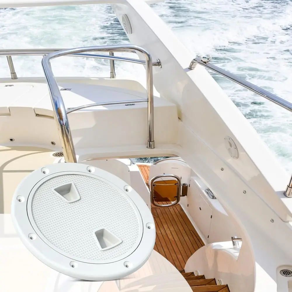 4 6 8 นิ้ว ABS รอบดาดฟ้าตรวจสอบ Access Hatch พลาสติกสีขาวเรือตรวจสอบแผ่นสําหรับเรือ Yacht Marine