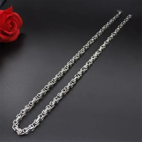 Enes Store King Model Male Steel Chain Necklace 5 mm 55 cm