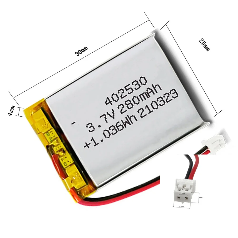 Rechargeable 3.7V 280Mah 402530   Polymer Ion Battery For TABLET CAMERA POWER BANK MP3 MP257 GPS SMART WATCH DVD