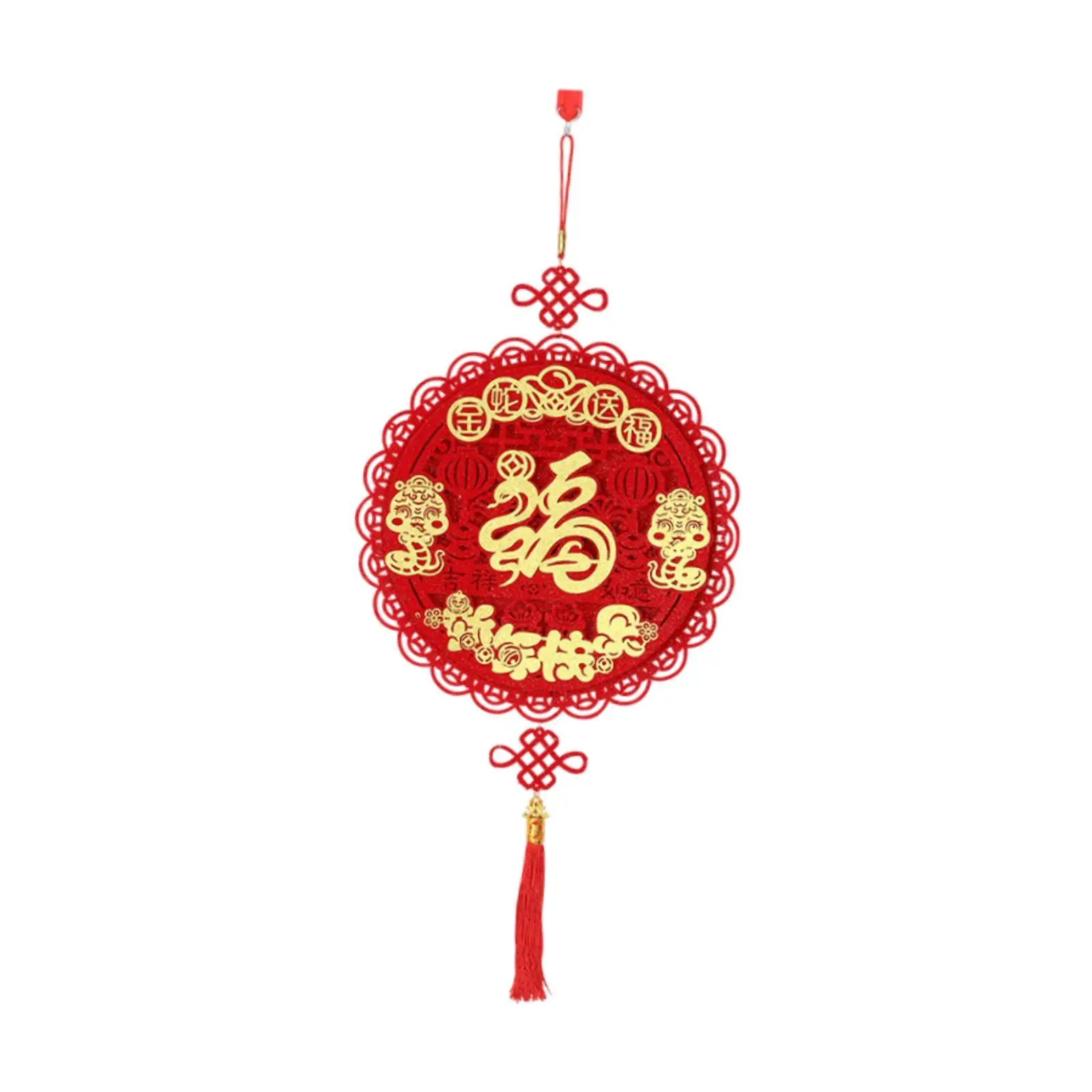 Chinese New Year Decoration 2025 Snake Year Oriental Charm with Tassels Hanging Decoration Fu Character for Party Home Office