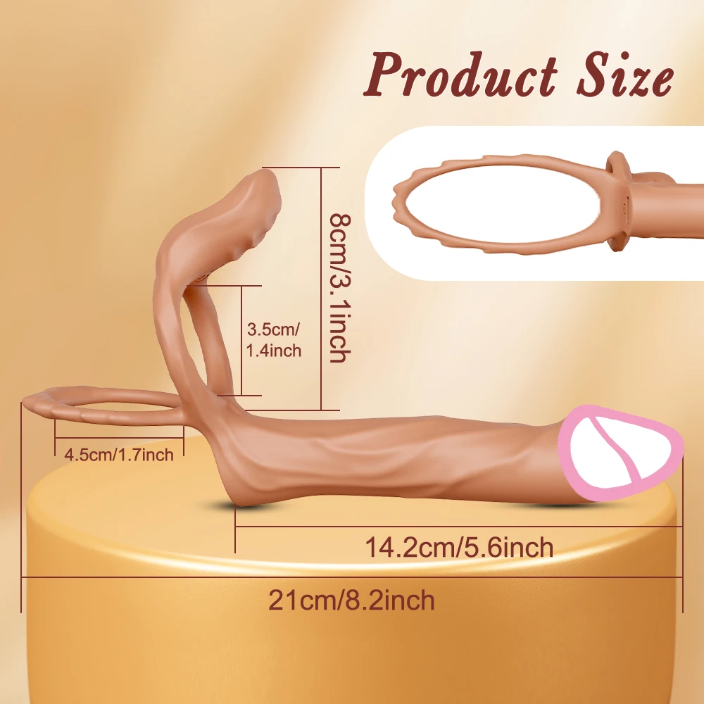 Remote Controlled Double Penetration Vibrator for Couple Anal Plug Vibrator with Penis Cock Ring Adult Sex Toys for Men Women - Image 5