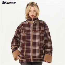 Women's Winter Padded Jacket Coats Woman 2024 Korean Style Women's Winter Clothing Vintage Plaid Womens Coats Winter Outerwear