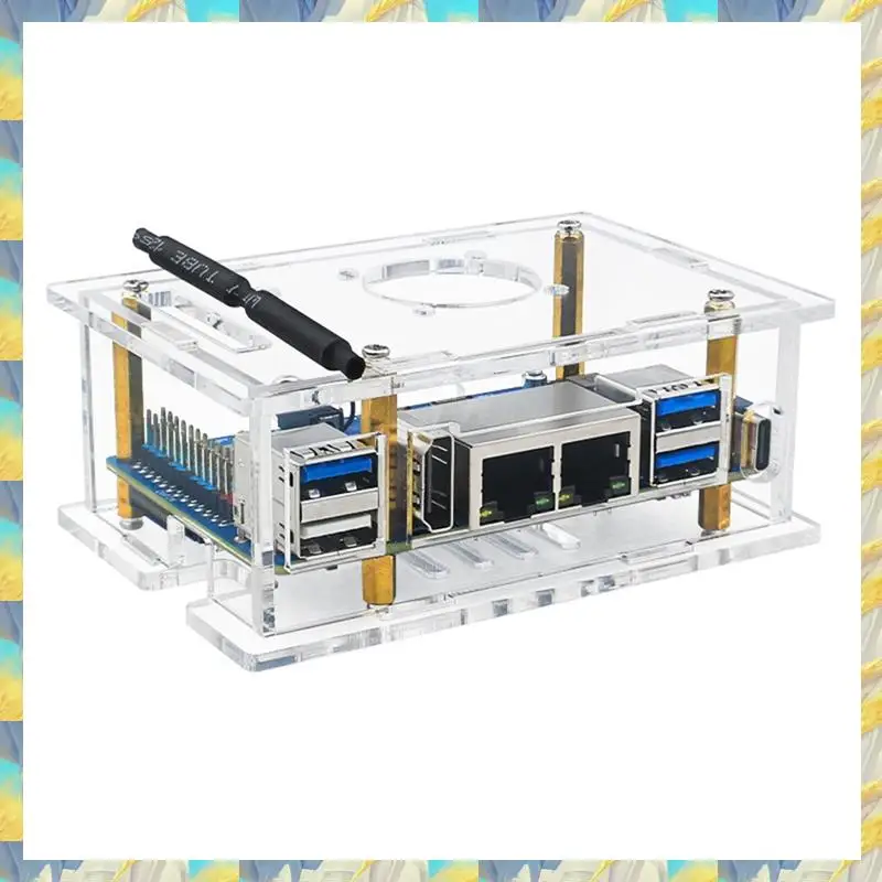 Smartwave-For Orange Pi RV2 Dedicated Shell Development Board Acrylic Shell Transparent Cooling Box B，For Orange Pi RV2 Dedicate