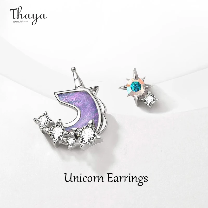 

Thaya S925 Sterling Sliver Crystal Earring Drop Unicorn Earring Stud Anniversary Trendy Earrings For Women Gift Fine Jewelry