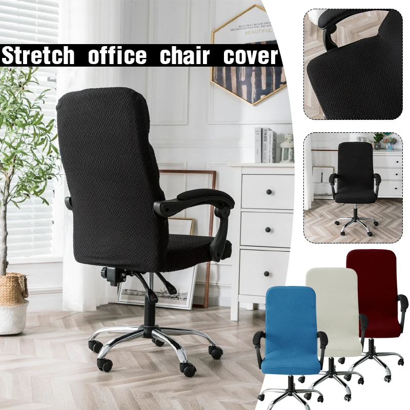 

Stretch Office Chair Cover with Zipper Chair Cover for Armrest Chair Spandex Rotating Slipcovers Soft Desk Chair Seat Protector