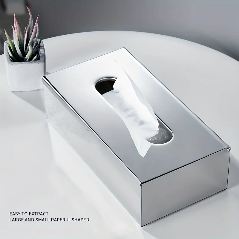 Stainless Steel Tissue Box, Tissue Box Cover, Napkin Dispenser Container, Countertop Tissue Holder, Tissue  Box For Bathroom Liv