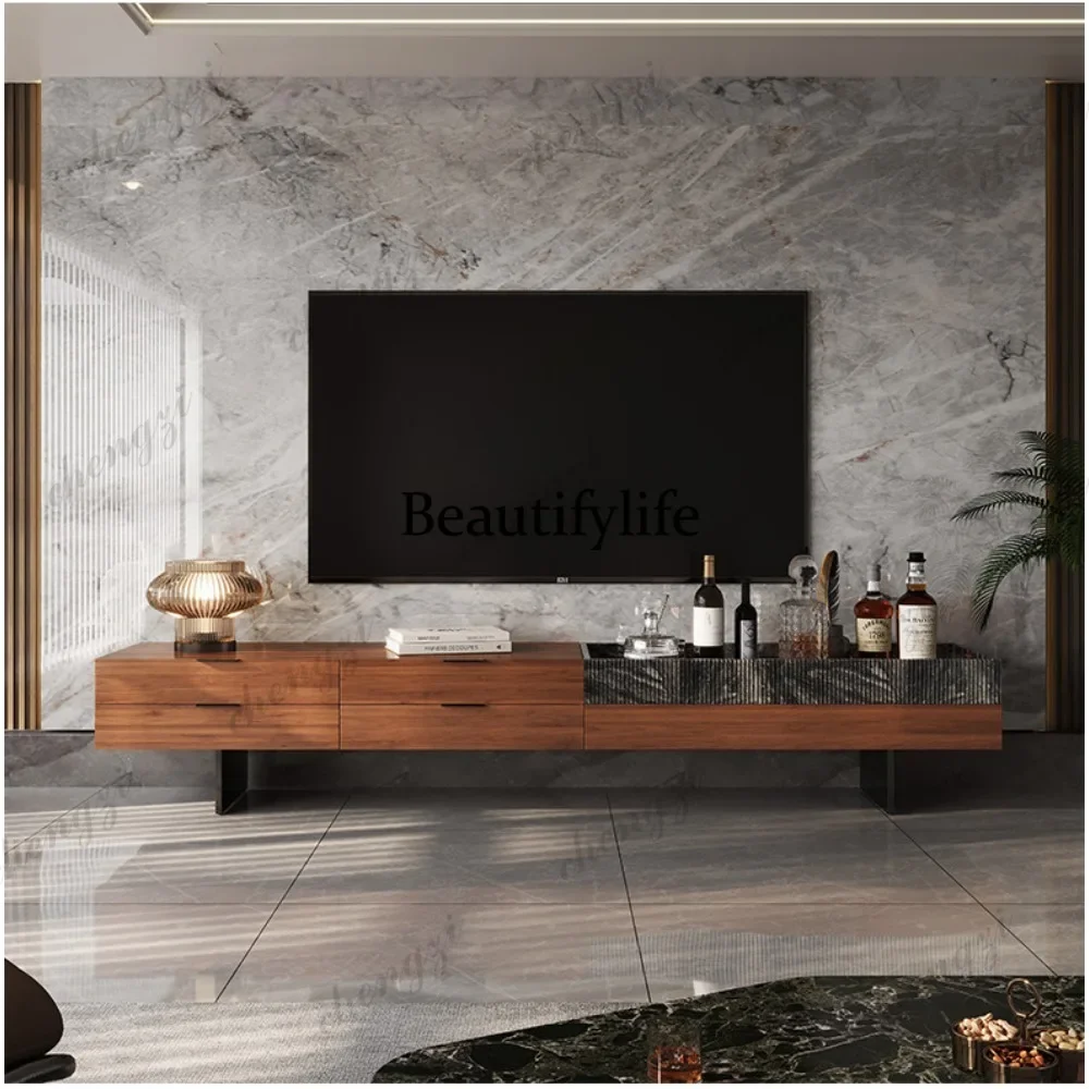 M132 TV cabinet living room solid wood light luxury high-end drawer storage custom extended TV cabinet